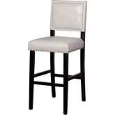Brook Bar Stool in Dove Gray Leatherette & Black Wood